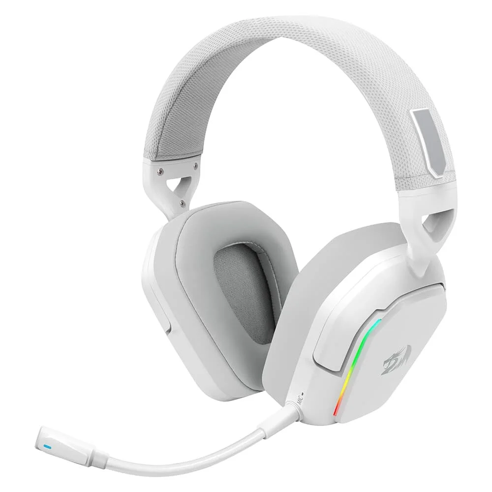 Wireless Gaming Headset, Redragon Mira 7.1, RGB, Bluetooth, 2.4ghz, P3, White - H868W